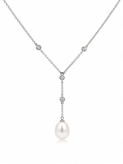 Collier Comete Femme in Or blanc Perla GLP352 - GLP352